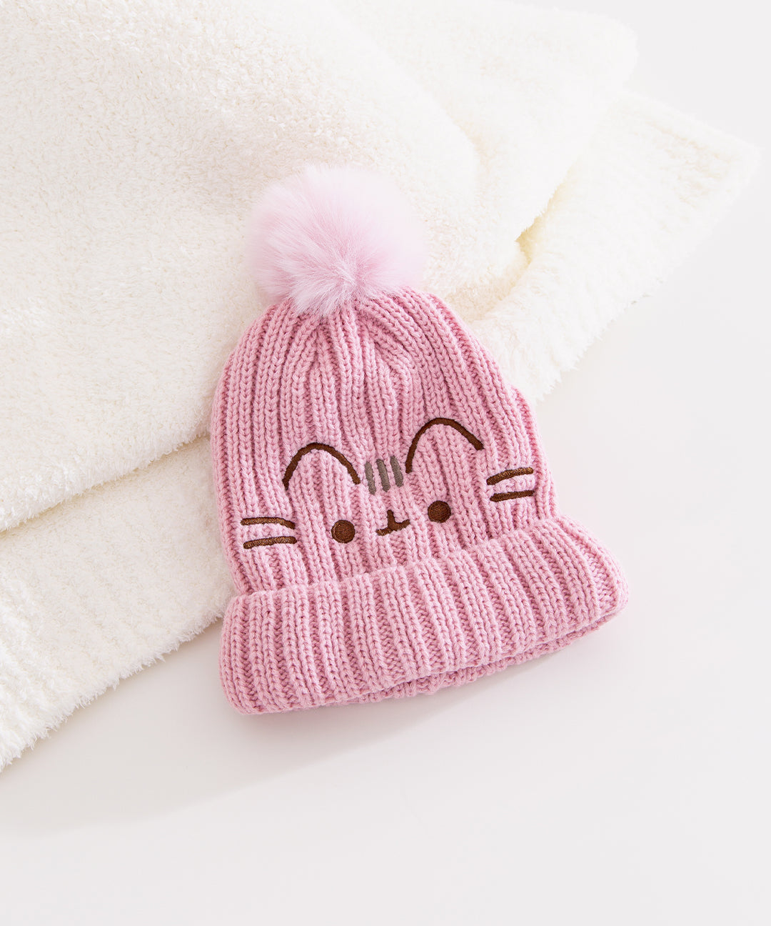 Pusheen Pink Pom Knit Hat