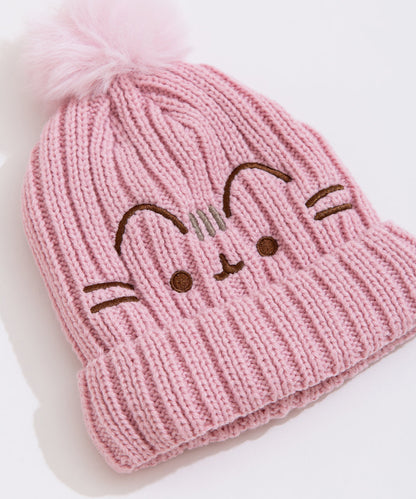 Pusheen Pink Pom Knit Hat