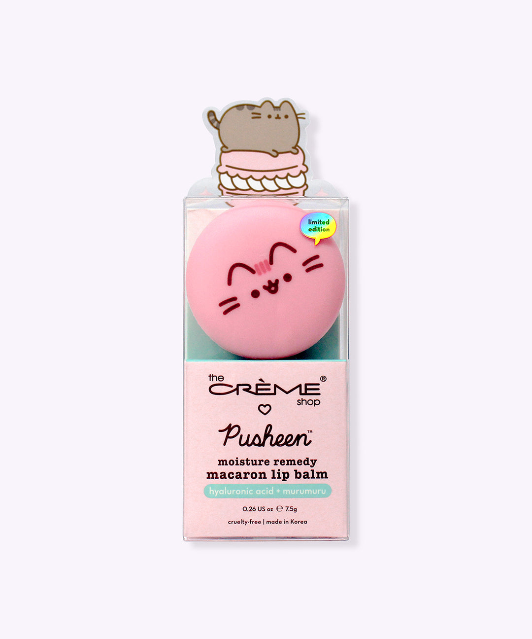 The Crème Shop x Pusheen Strawberry Macaron Lip Balm