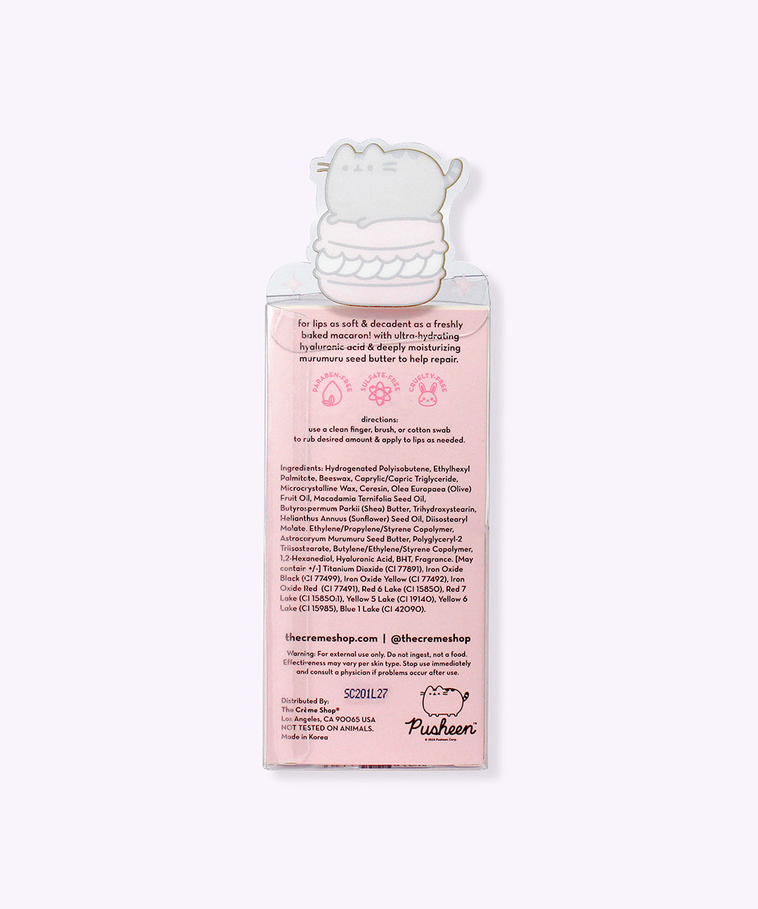The Crème Shop x Pusheen Strawberry Macaron Lip Balm